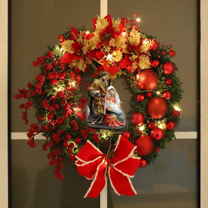 Christmas Baby Jesus Front Door Wreath