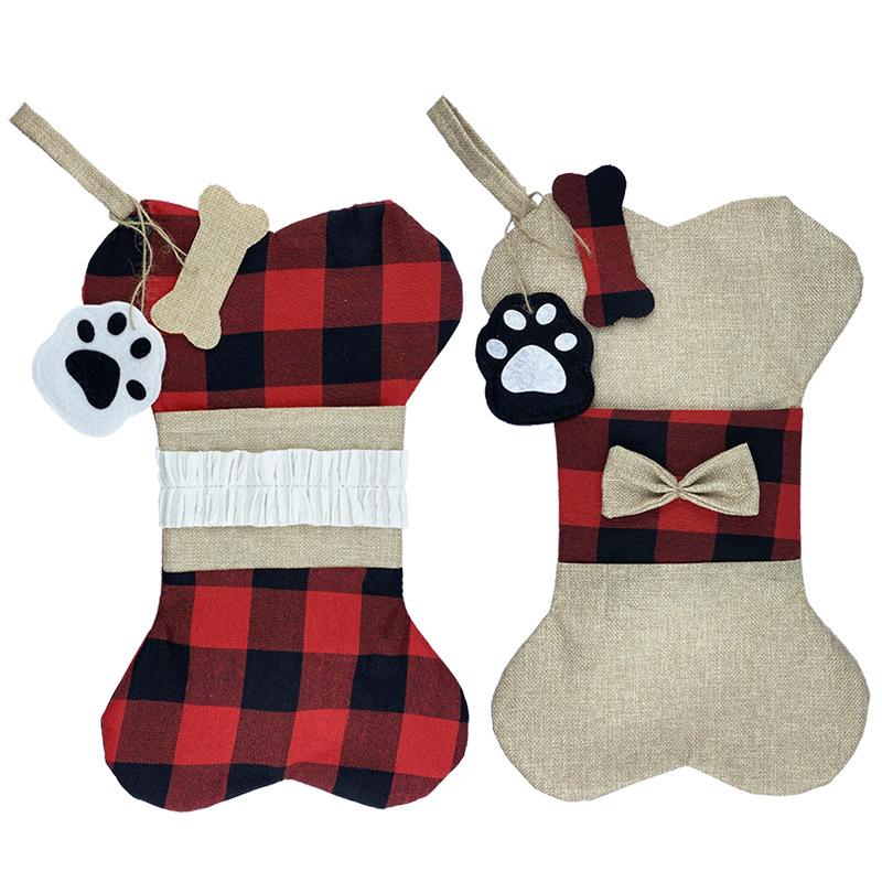 Checkered BonesChristmas Socks, Gift Bags, Christmas Decorations