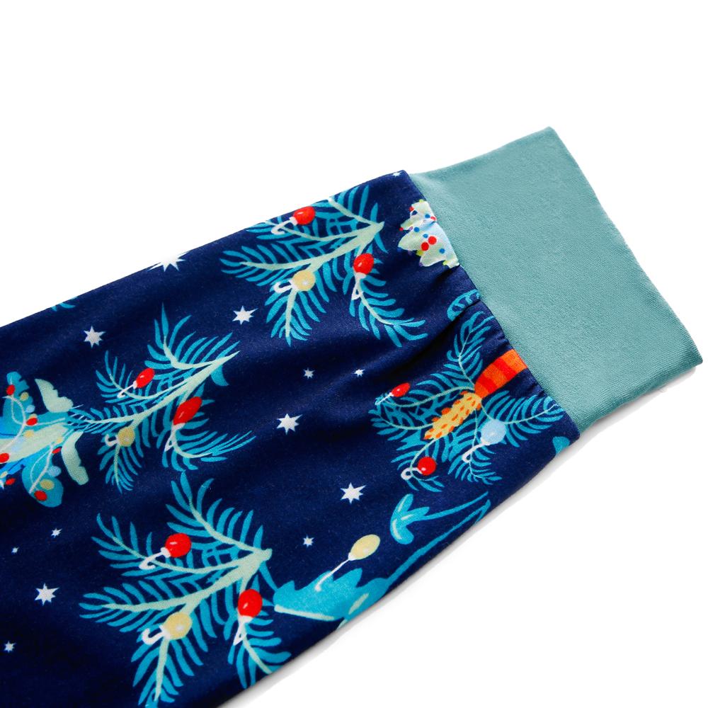 Dinosaur Print Series Blue Family One-piece Christmas Pajamas