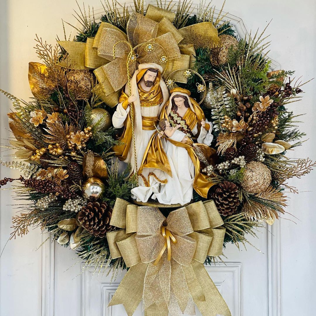 Christmas Jesus Nativity Decor Wreath