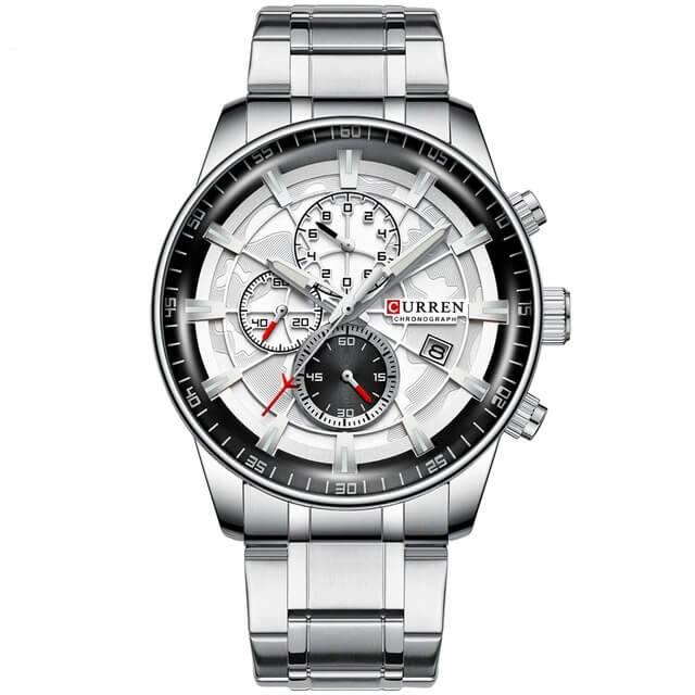 Chronograph Business Wristwatch Silver Silver