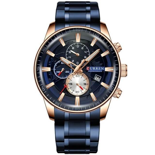 Chronograph Business Wristwatch Blue Blue
