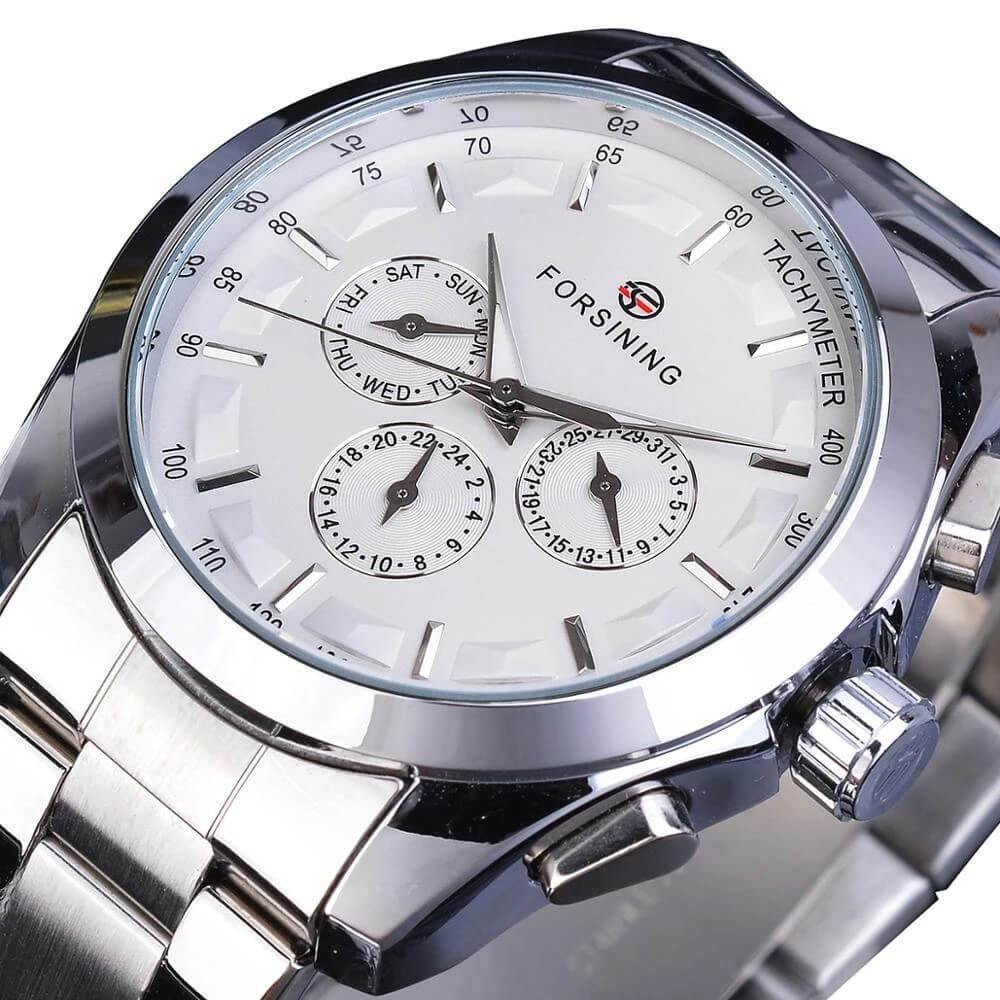 Day-Date Automatic Mechanical Watches For Men white silver