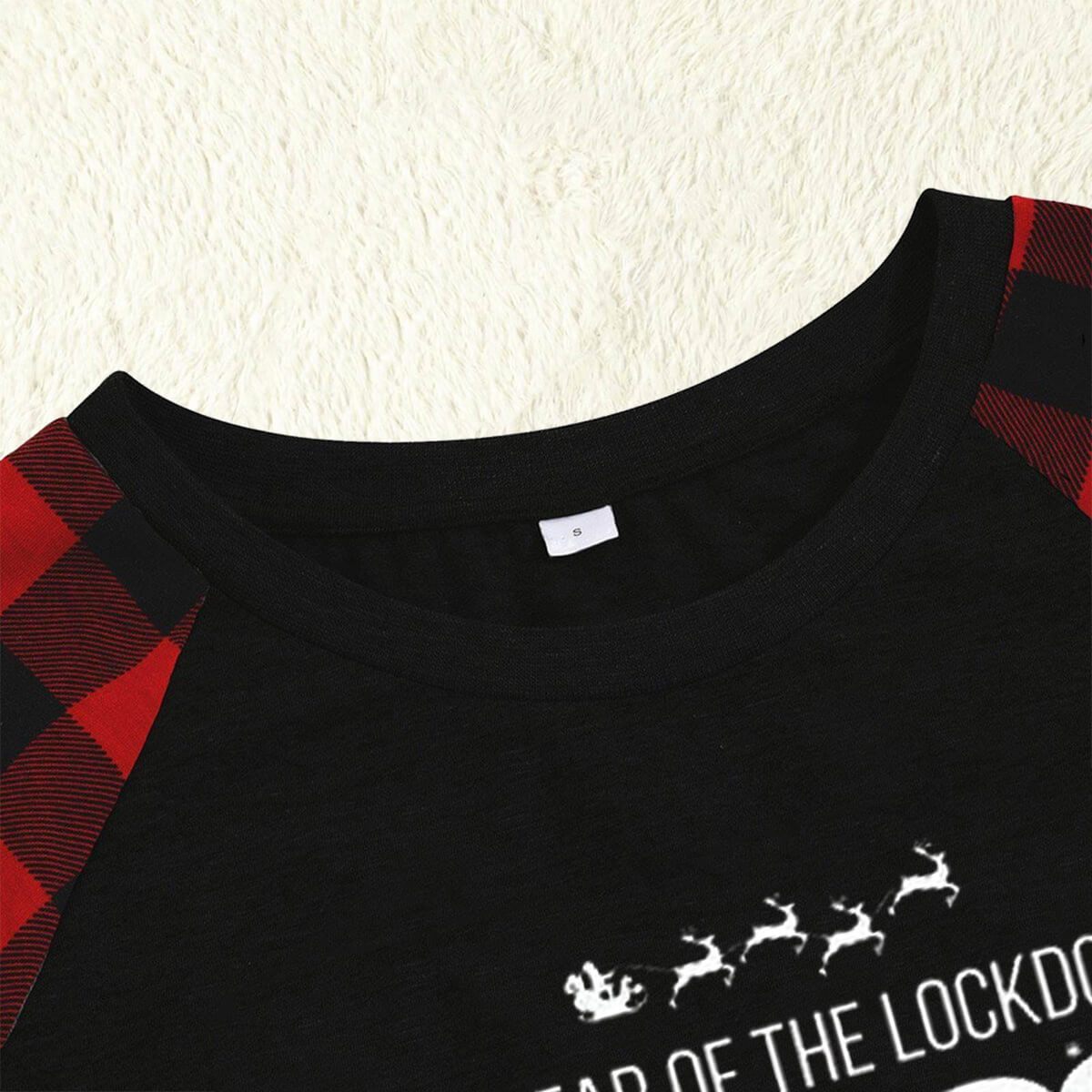 "The Year Of The Lockdown" 2021 Print Family Matching Pajamas Sets - Black