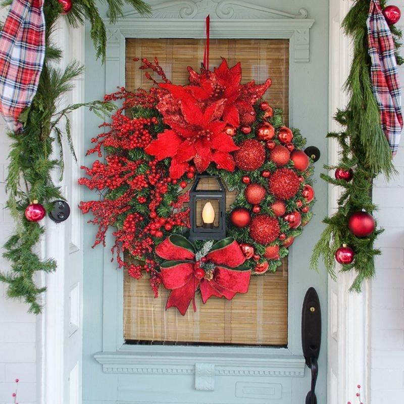 Safflower&Wind Lantern Door Wreath